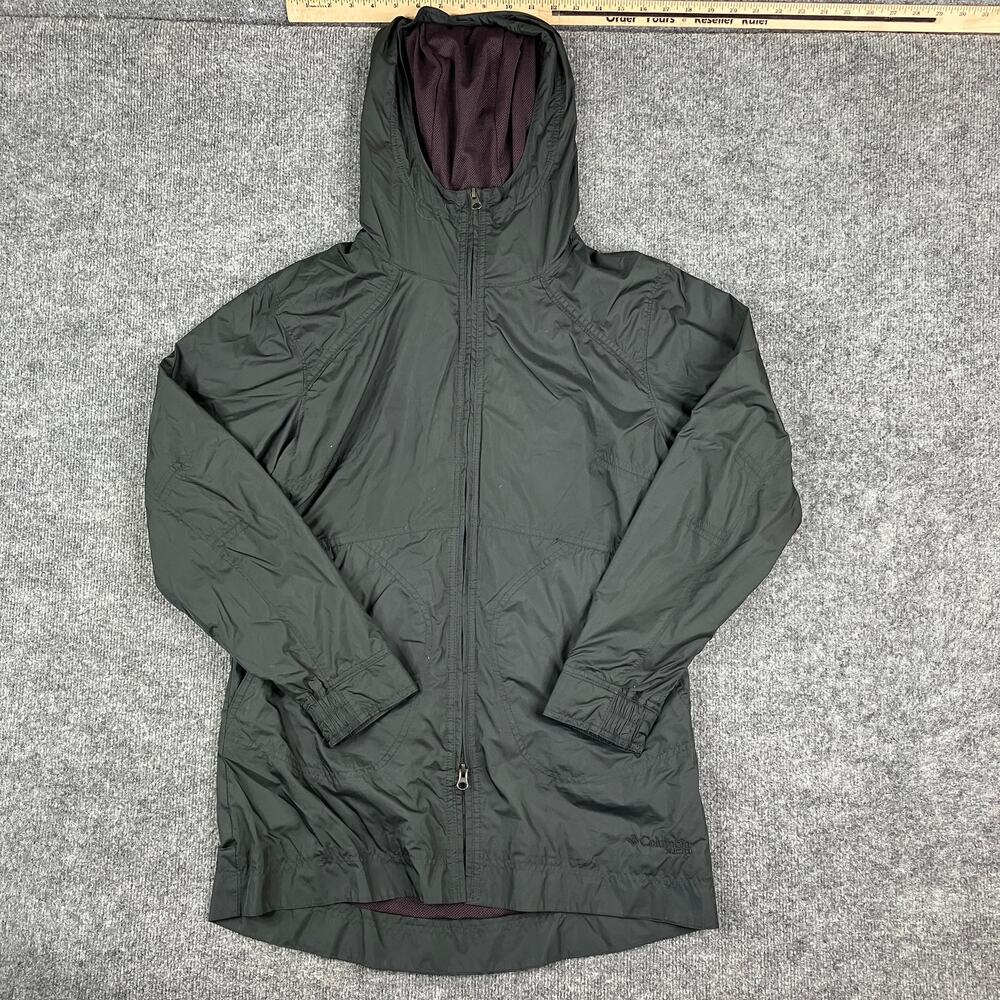 Columbia Jacket Womens Size M Black Hooded Full Zip‎ Lightweight Outdoor Layer